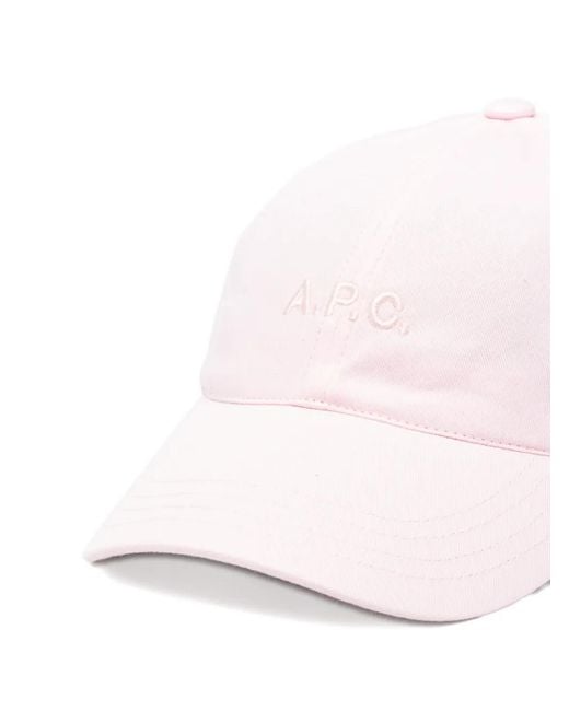 A.P.C. Pink Embossed Baseball Cap