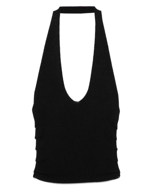 AYA MUSE リブニット トップ Black