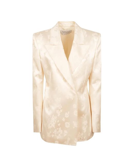 Gabriela Hearst White Floral-Jacquard Double-Breasted Blazer