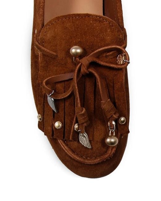 Ancient Greek Sandals Brown Arodo Charm-Embellished Mocassins