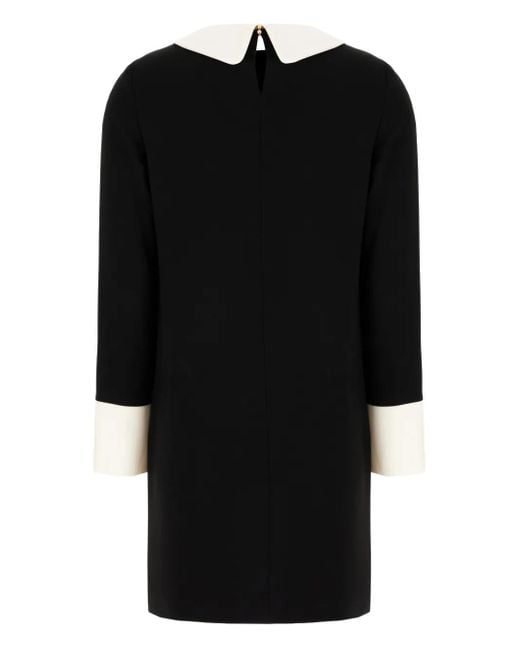 Max Mara Black Peter-Pan Long-Sleeve Mini Dress