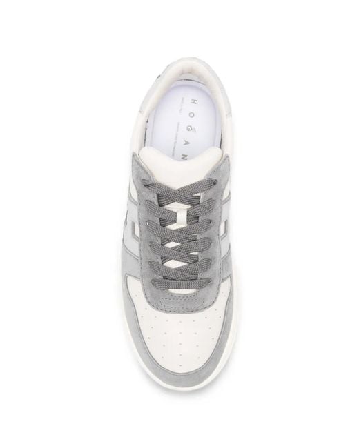 Hogan White Logo-Patch Sneakers