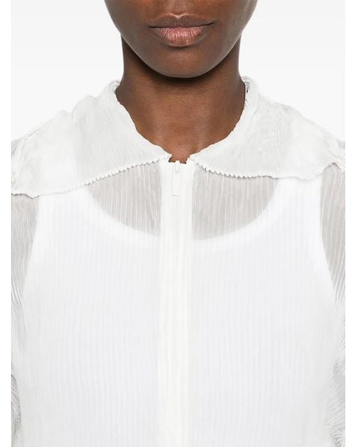 Issey Miyake White Cardigan À Design Plissé