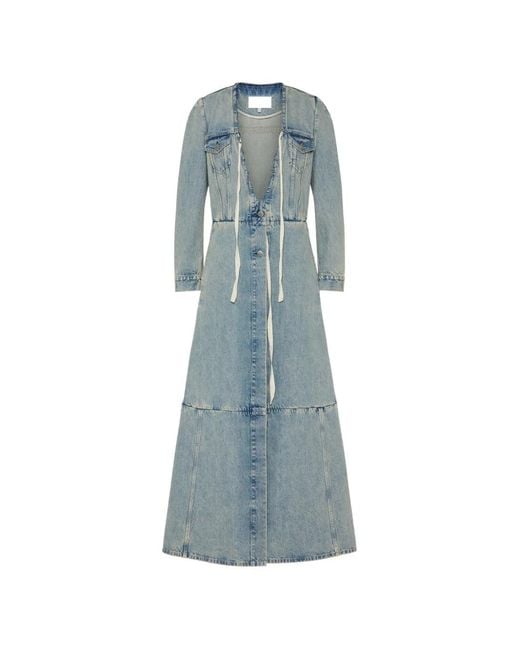 Maison Margiela Blue Denim Maxi Coat