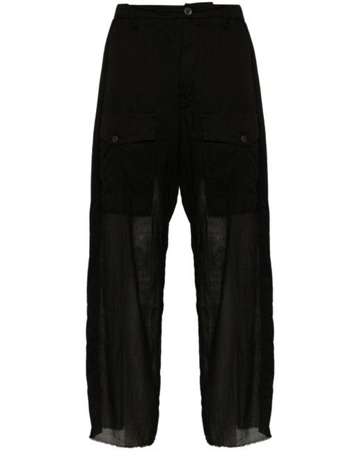Pantalon en coton à effet de transparence Masnada pour homme en coloris Black