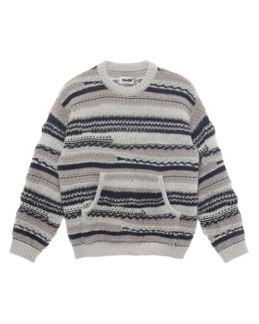 Magliano Gray Striped Long-sleeve Jumper for men