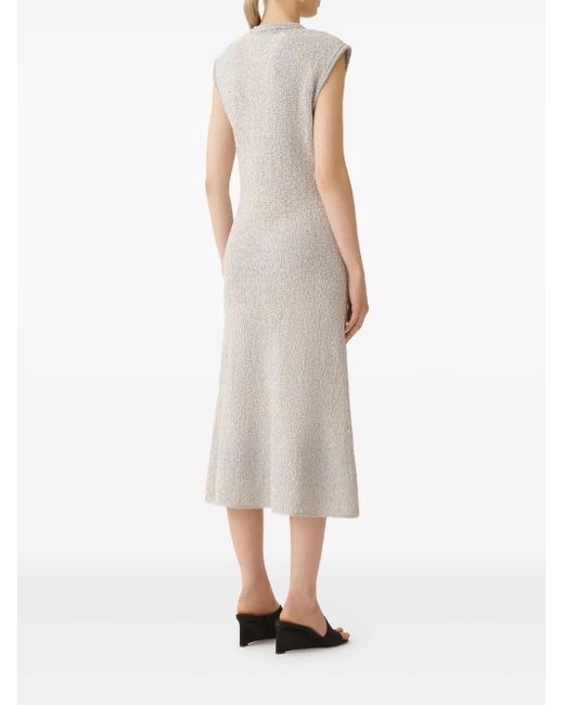 Robe En Maille À Coupe Mi-Longue Fabiana Filippi en coloris Gray