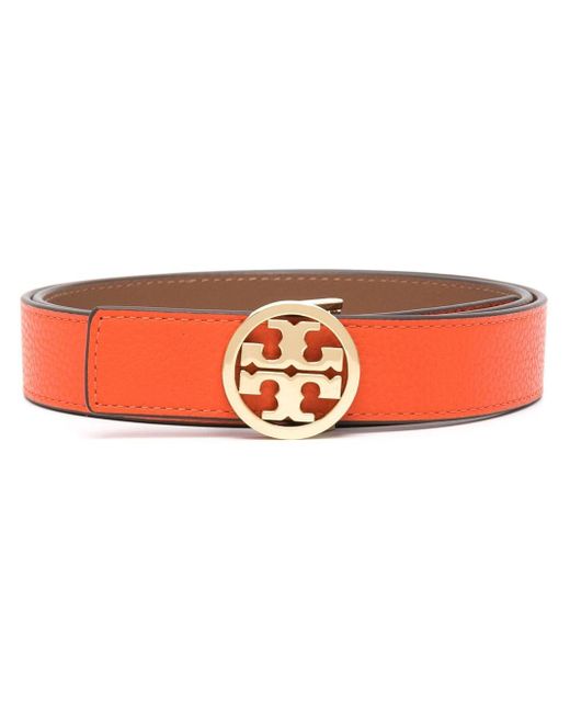 Tory Burch Orange 1" Miller Reversible Leather Belt