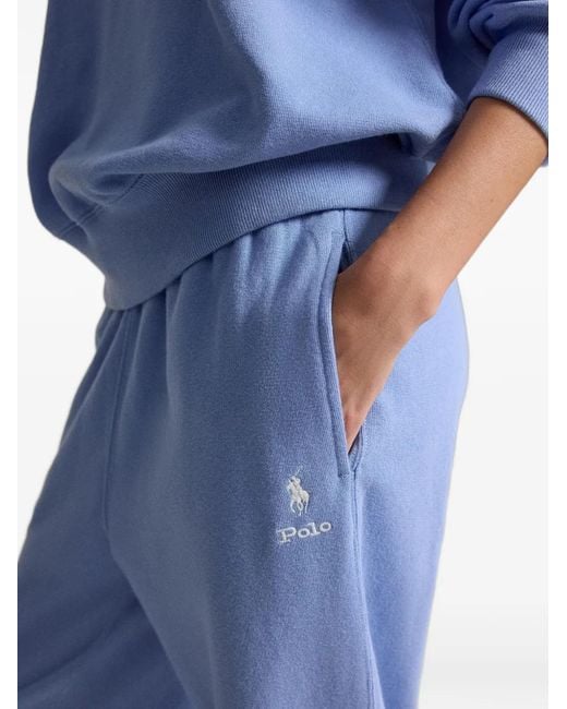 Polo Ralph Lauren Blue Logo-Embroidered Track Pants