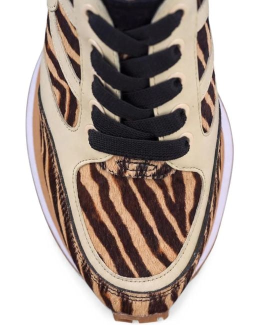 Veronica Beard Brown Valentina Zebra-Print Sneakers
