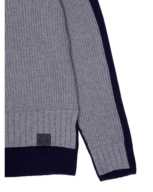 Stella McCartney Blue Turtleneck Contrast Panel Jumper