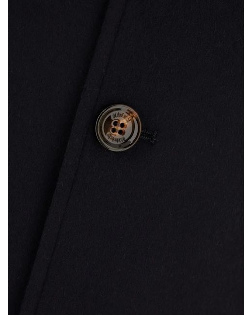 KIRED Black Cashmere Button-Up Coat for men
