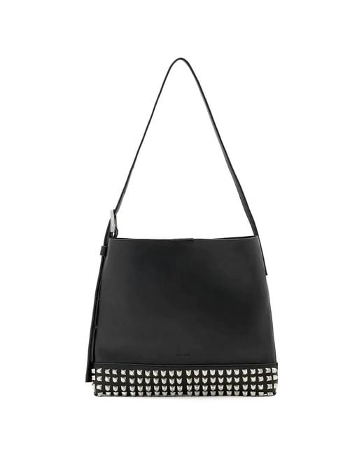 AllSaints Black Asha Studded Shoulder Bag