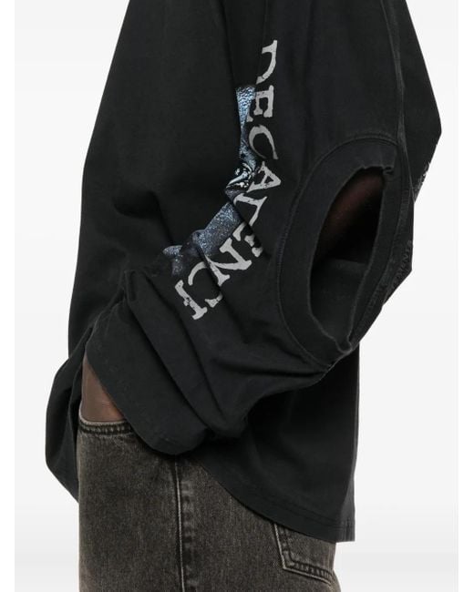 Vetements Black Graphic-Print Long-Sleeve T-Shirt for men