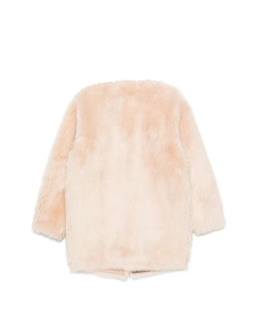 Liska White Shearling Round-Neck Jacket