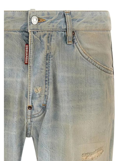 DSquared² Gray Ripped Stonewashed Jeans for men