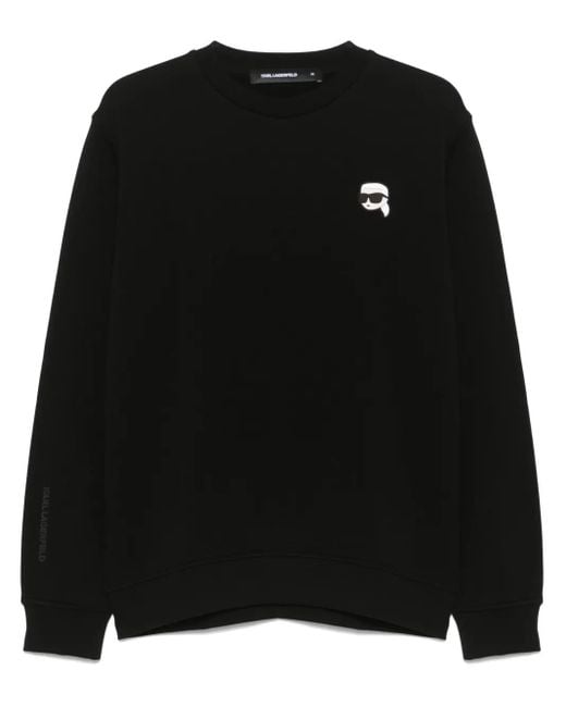 Karl Lagerfeld Black Karl Ikon-Patch Sweatshirt for men