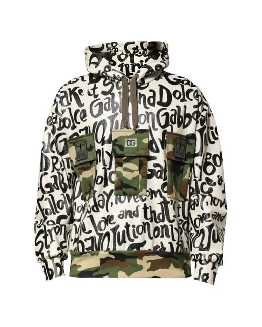 Dolce & Gabbana Black Dgmania Graffiti-Print Hoodie for men