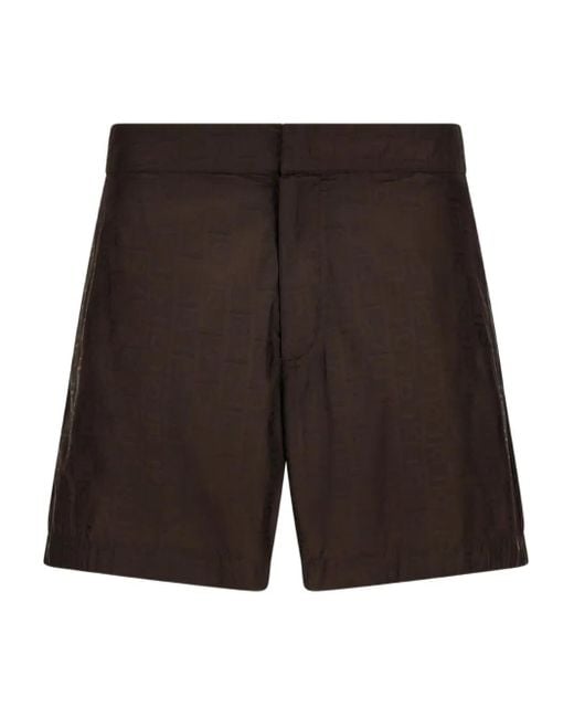 Ferragamo Black Monogram Bermuda Shorts for men
