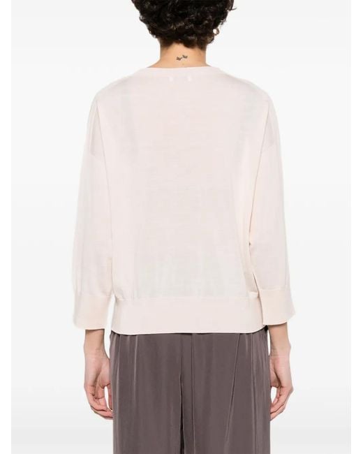 Peserico White Crystal-Embellishment Sweater