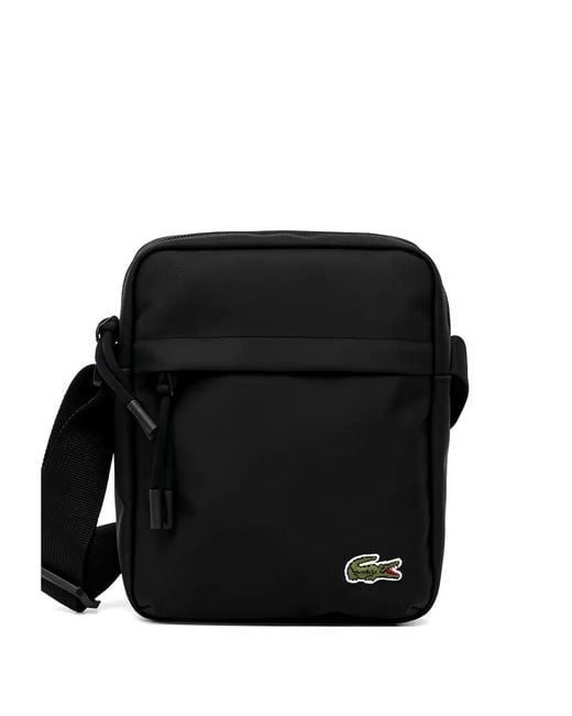 Lacoste Black Logo-Applique Crossbody Bag