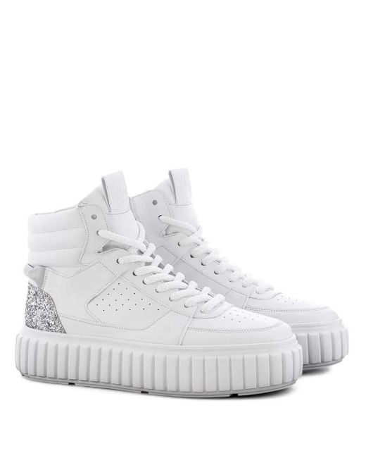 Zapatillas altas con panel de purpurina Kennel & Schmenger de color White