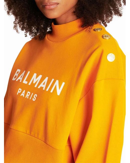 Anillo Stacking en oro amarillo de 14 kt con diamante Balmain de color Orange