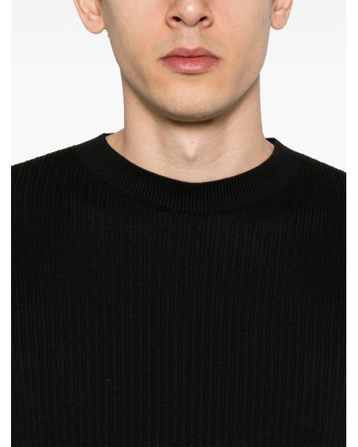 Transit Black Ribbed-knit T-shirt for men