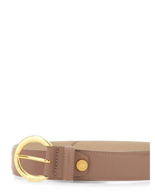 Gianni Chiarini White Logo-Engraved Leather Belt