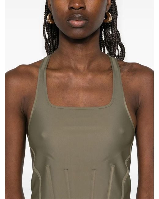 Mugler Green Corseted Tank Top
