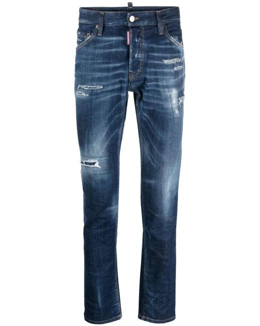 Vaqueros Slim Con Efecto Envejecido DSquared² de hombre de color Blue