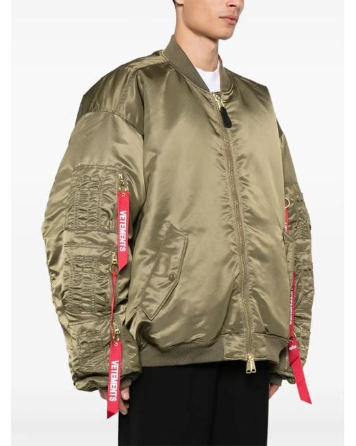 Vetements Green Cargo Bomber Jacket for men