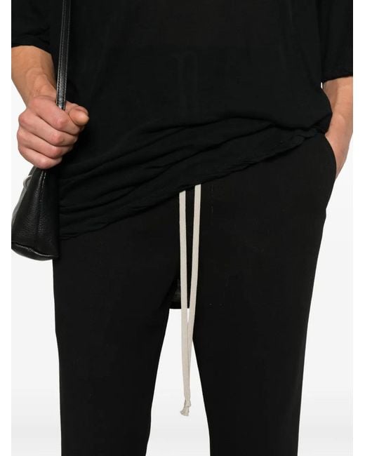 Rick Owens Black Wool Track Pants for men