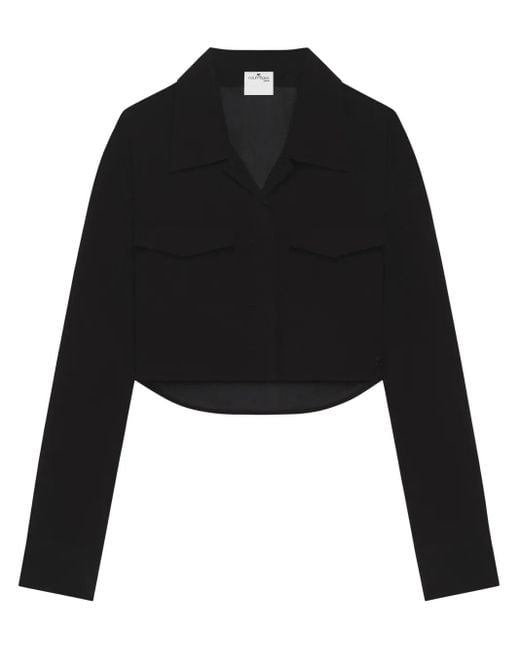 Courreges Black Cropped Cotton Shirt