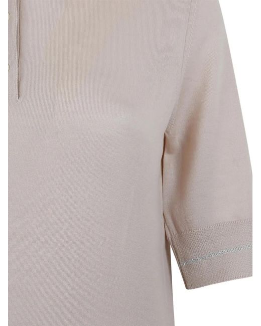 Gran Sasso White Button Polo Shirt
