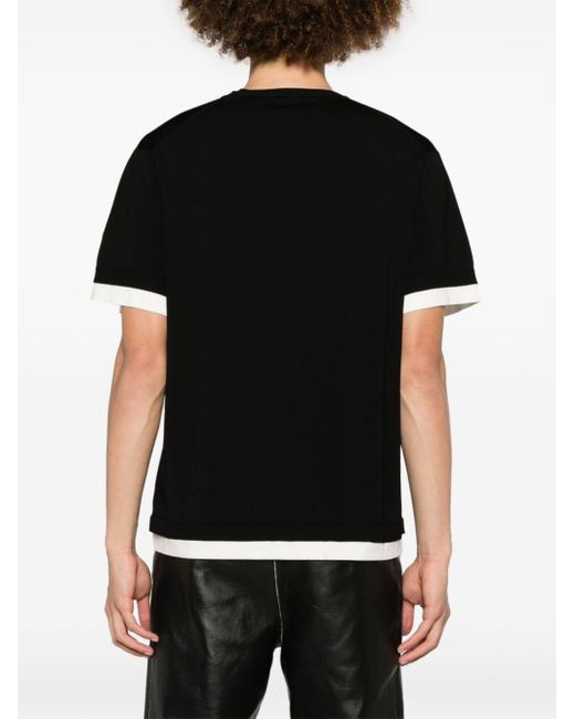 Neil Barrett Gestricktes T-Shirt mit Kontrastdetails in Black für Herren