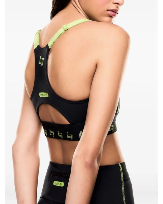 EA7 Black Logo-Detail Racerback Sports Bra