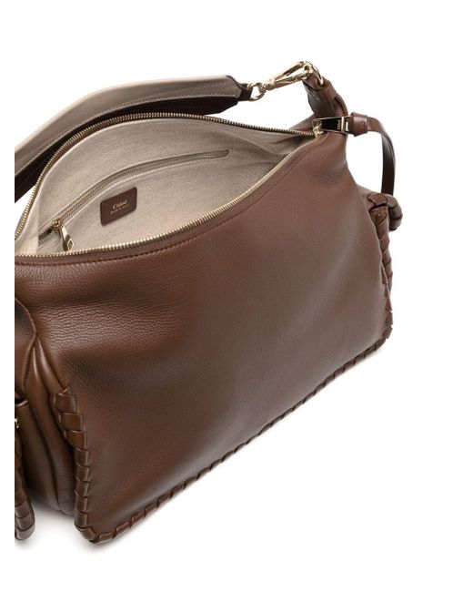 Chloé Nahir Leather Shoulder Bag in het Brown