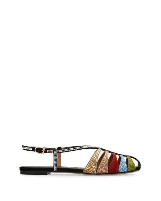 Ferragamo White Cage Sandals
