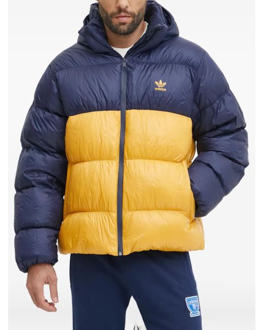 Adidas Blue Colour-Block Design Padded Jacket for men