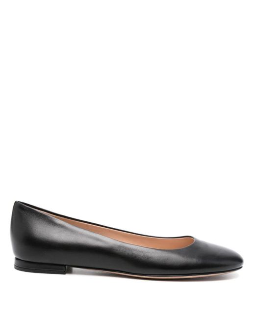 Gianvito Rossi Brown Leather Ballerina Shoes