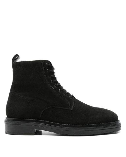 メンズ Gant レースアップ スエードブーツ Black