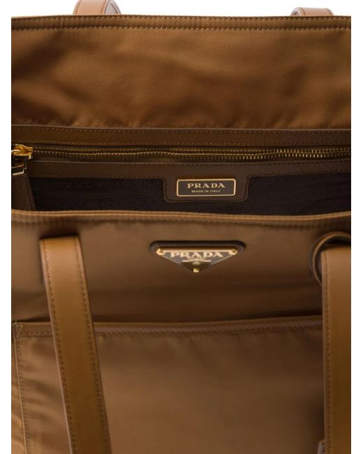 Prada Brown Re-Edition 1978 Medium Re-Nylon And Saffiano Leather Tote Bag