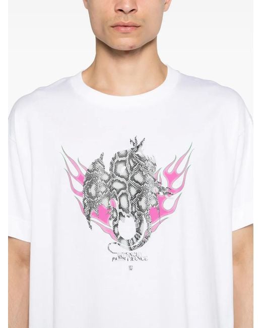 Givenchy White Logo-Print Cotton T-Shirt for men