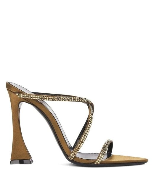 Saint Laurent Brown 110Mm Crystal-Embellished Sandals