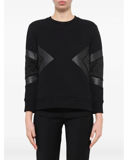 Neil Barrett Black Quilted Panelled Sweatshirt