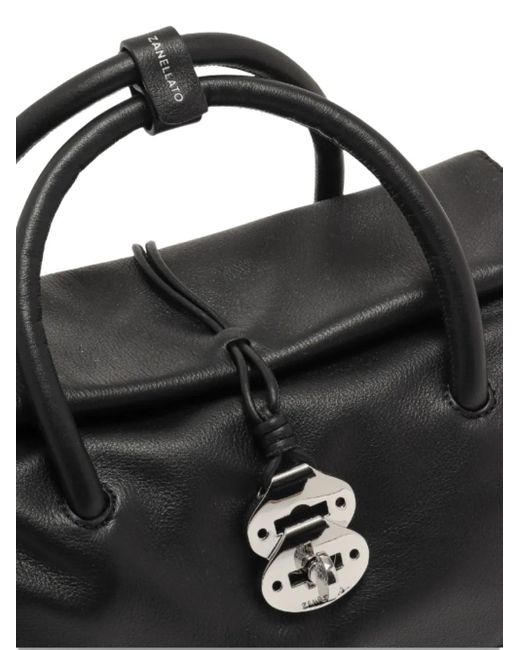 Zanellato Studded Top-handle Shoulder Bag Black
