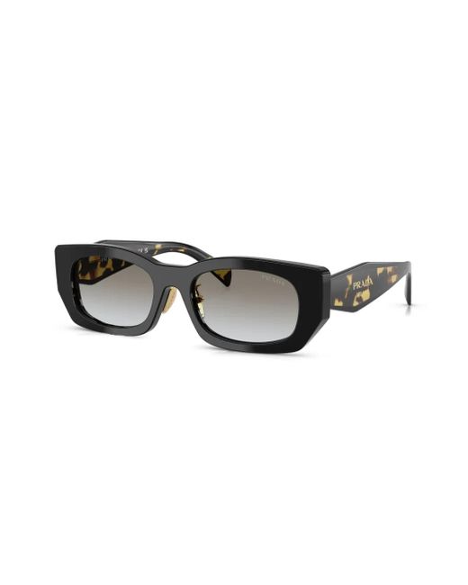 Prada Gray Geometric-Frame Sunglasses