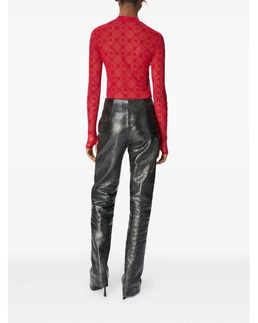 MARINE SERRE Red Moonogram High-Neck Top