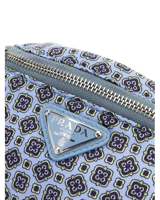 Prada Gray Printed Logo Wallet for men